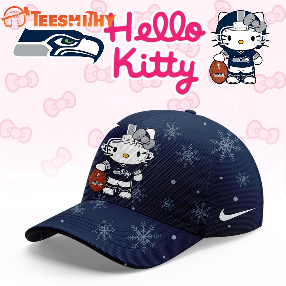 Seattle Seahawks 2025 Football Christmas Hello Kitty Limited Cap