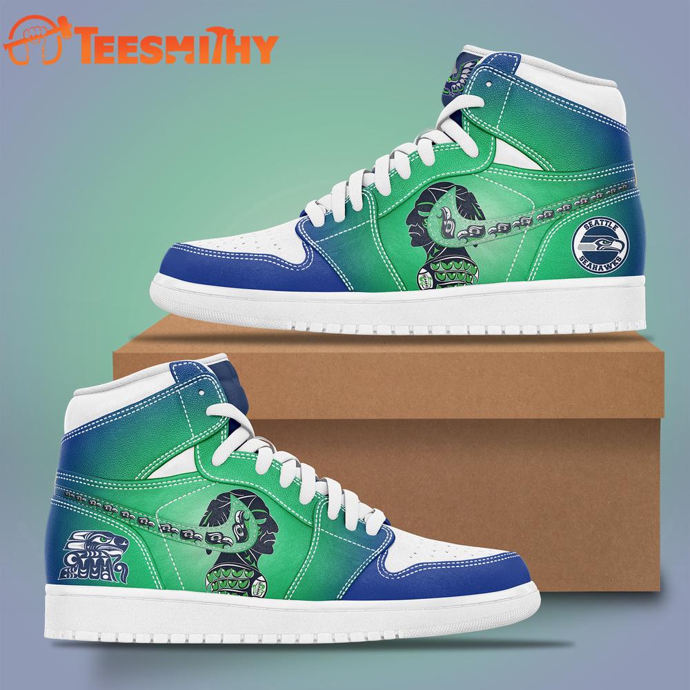 Seattle Seahawks 2025 Indigenous Peoples’ Day Air Jordan 1 Hightop Shoes Seattle Seahawks 2025 Indigenous Peoples’ Day Air Jordan 1 Hightop Shoes