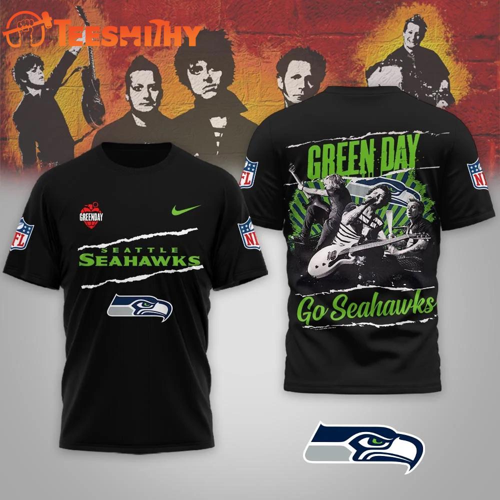 Seattle Seahawks 2026 Football Super Bowl LX x Green Day All Over Print Shirt