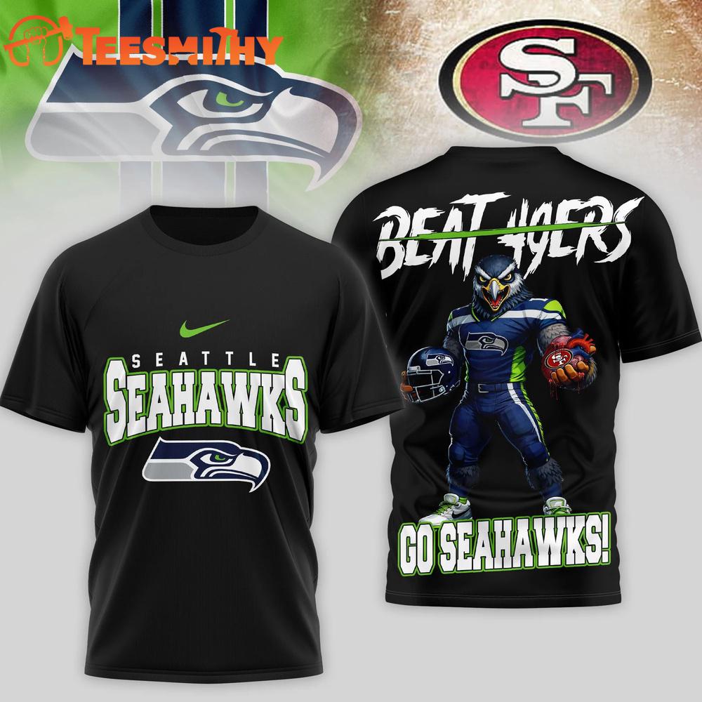 Seattle Seahawks 2026 NFL Beat 49ers Limited Edition Black 3D Shirt