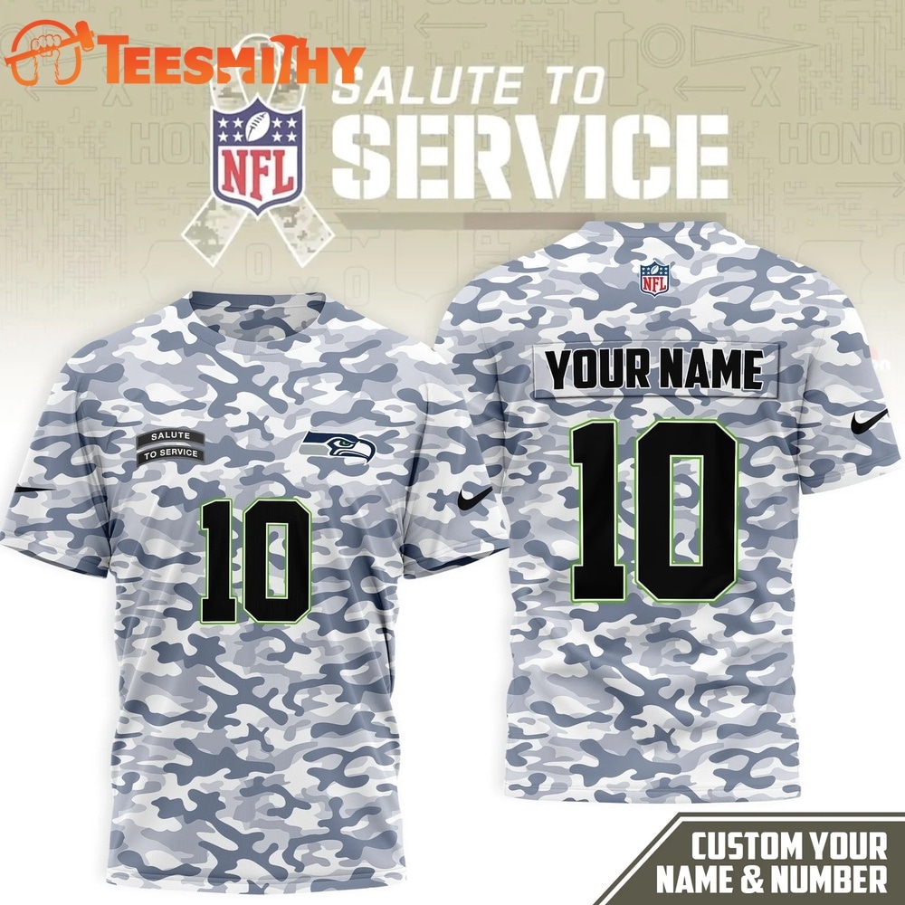 Seattle Seahawks 2026 NFL Salute to Service Camo New Design 3D Shirt