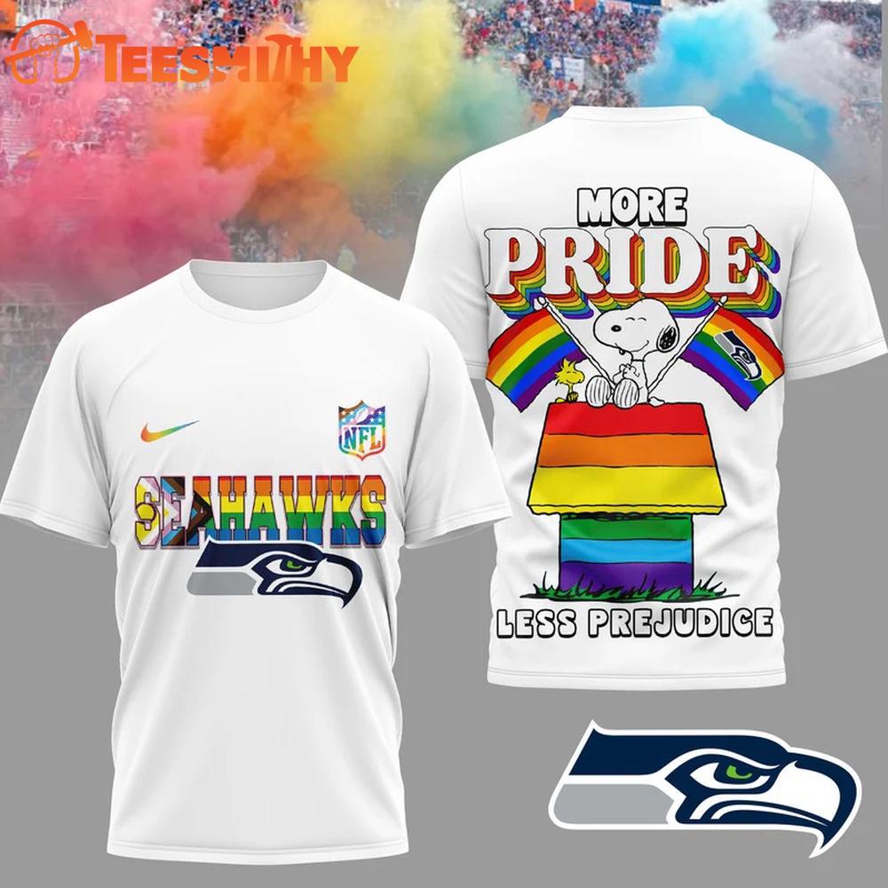 Seattle Seahawks 2026 NFL Snoopy Pride Month 3D T-Shirt