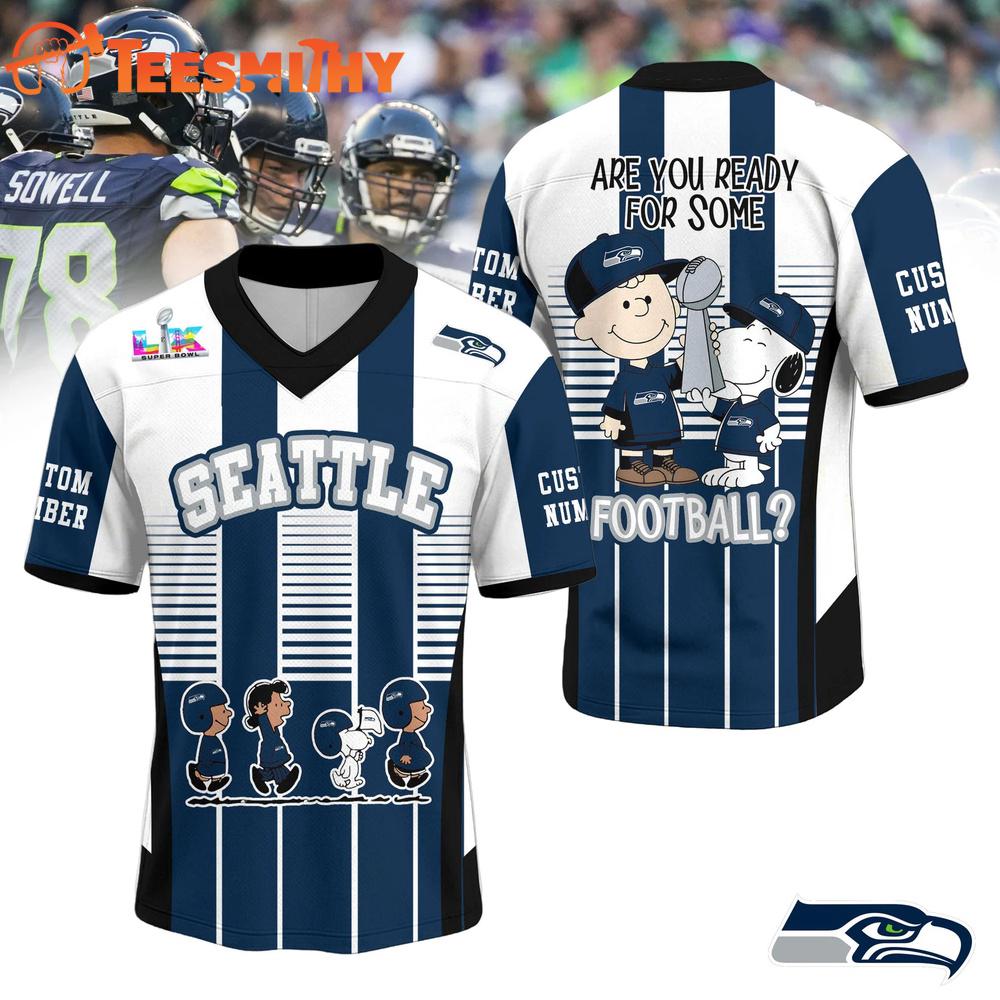 Seattle Seahawks 2026 Super Bowl x Peanut Snoopy Football Jersey