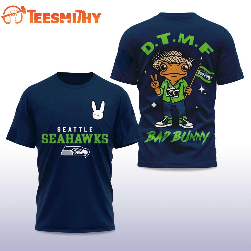 Seattle Seahawks Football Bad Bunny 2026 Super Bowl LX Limited Edition 3D Shirt