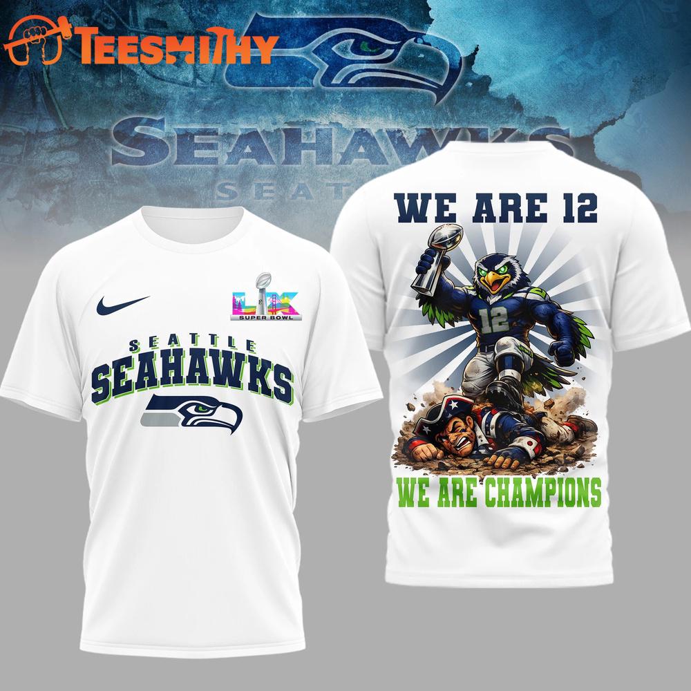 Seattle Seahawks NFL 2026 Super Bowl We Are Champions White T Shirt