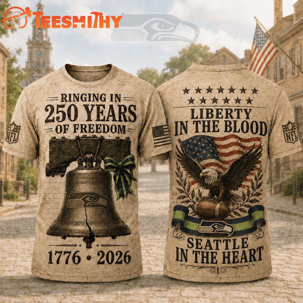 Seattle Seahawks NFL American Ringing in 250 Years 3D Shirt