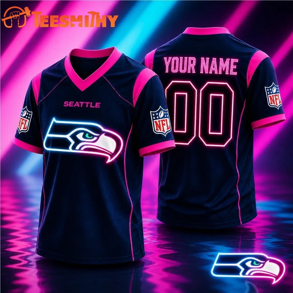 Seattle Seahawks NFL Electric Glow Custom Football Jersey