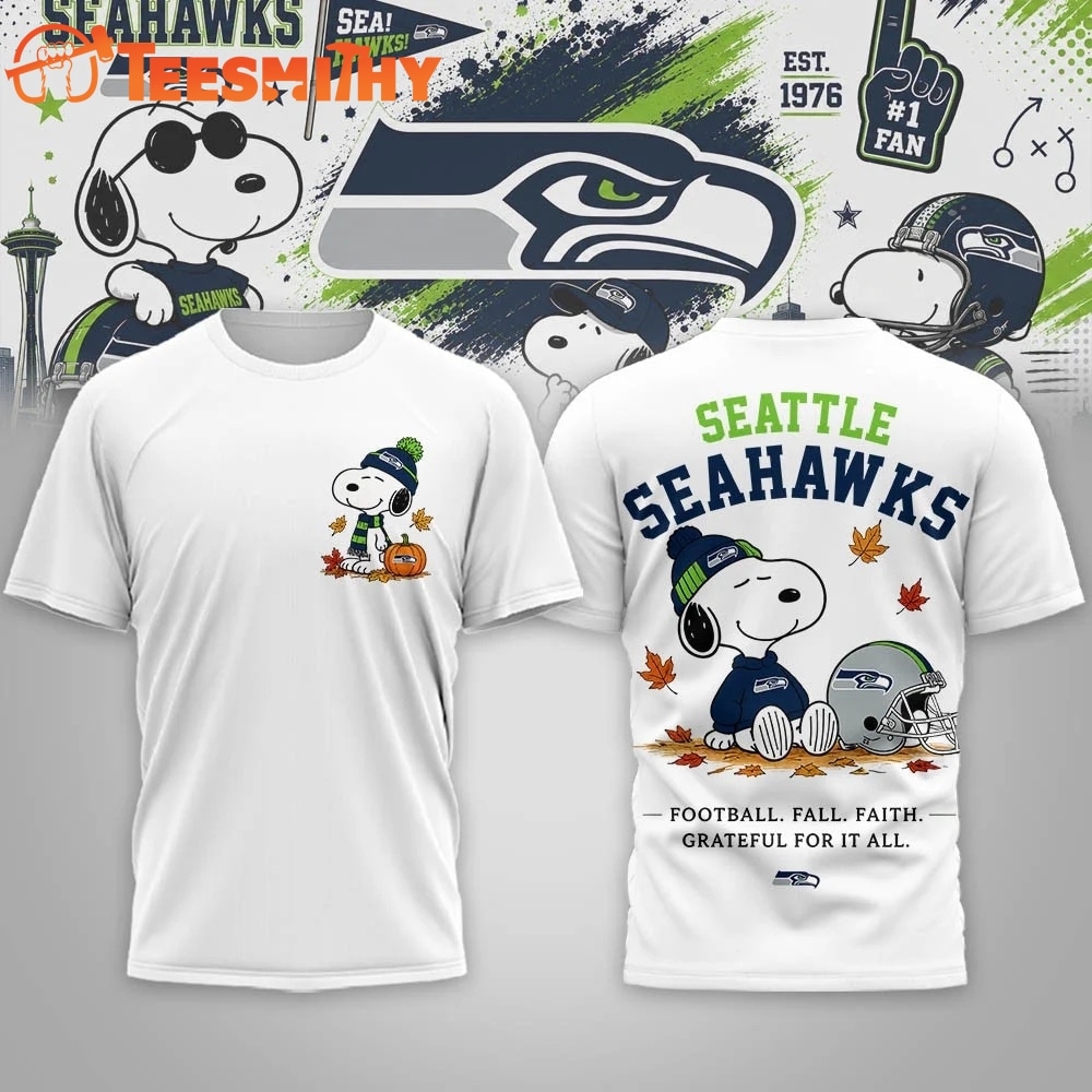Seattle Seahawks NFL Snoopy Fall Game Day Beagle 3D Shirt