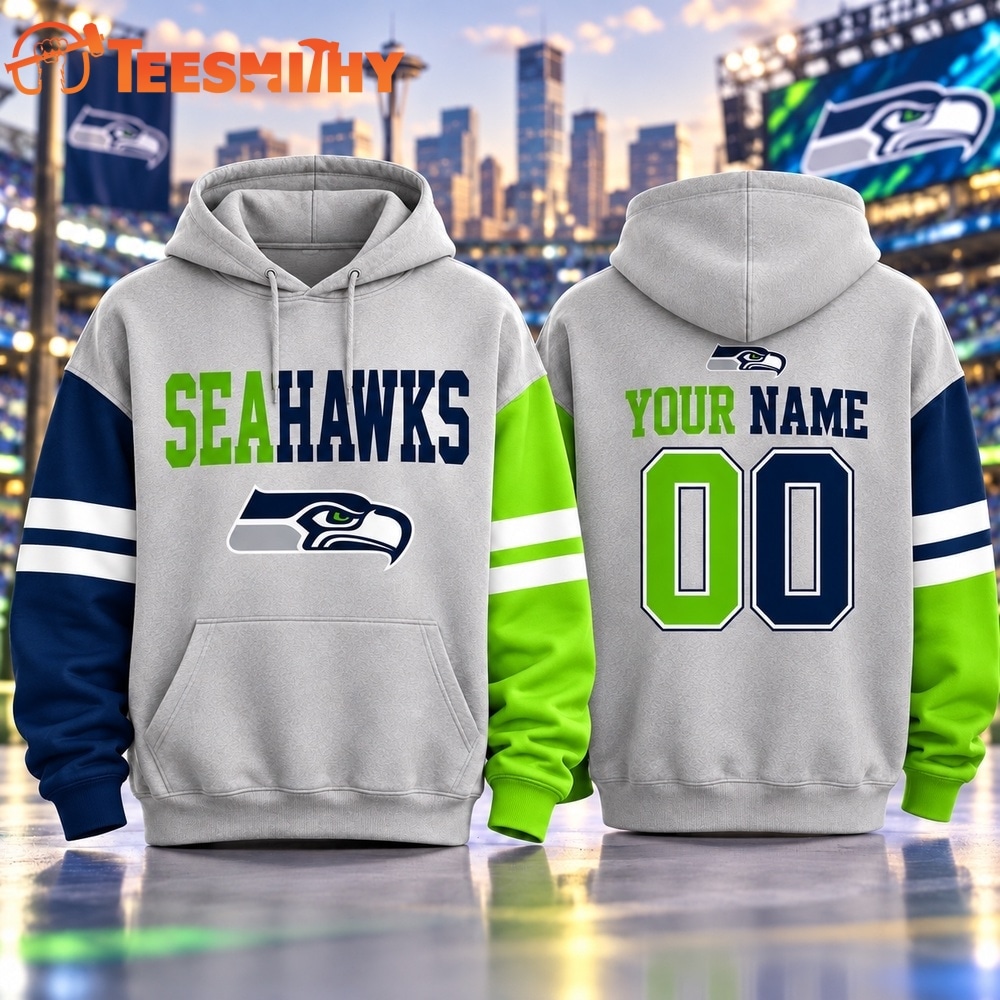 Seattle Seahawks NFL Two Tone Colorblock Varsity Hoodie