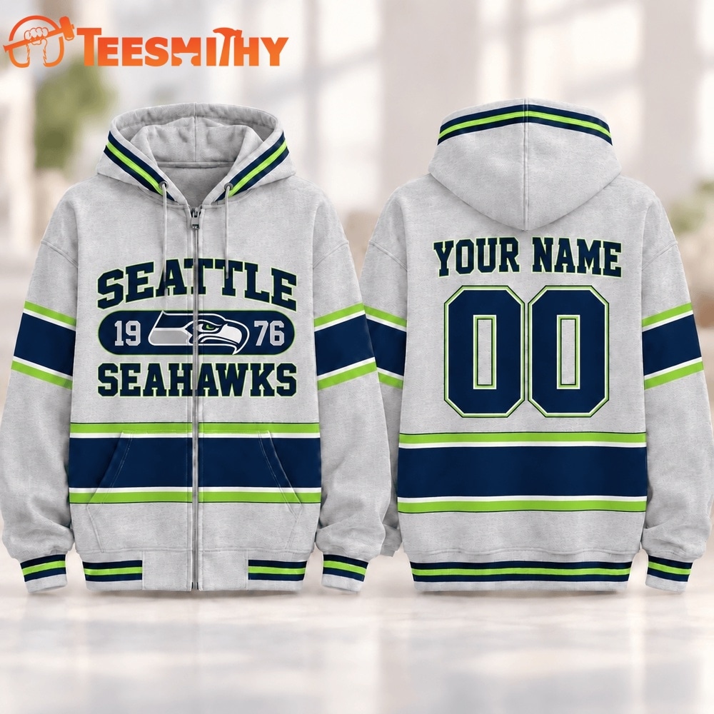 Seattle Seahawks NFL Varsity Stripe Zip Hoodie