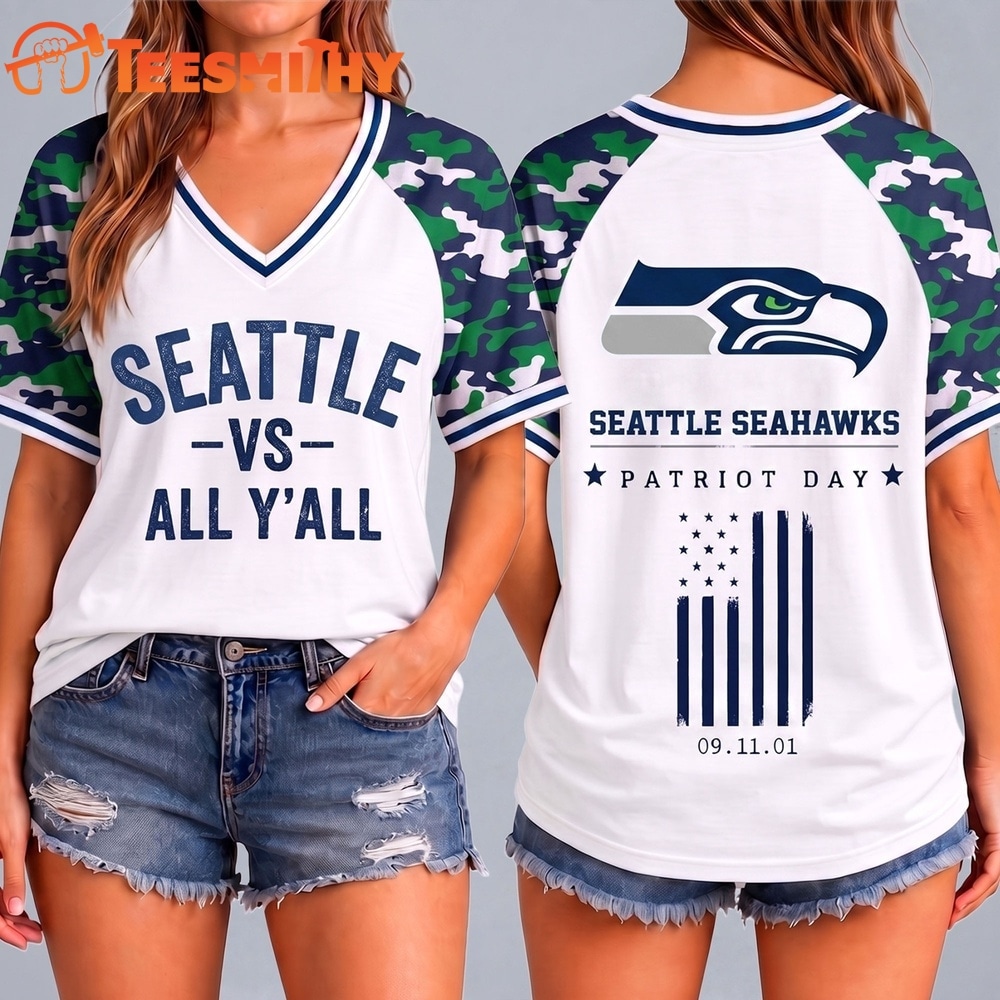 Seattle Seahawks NFL vs All Y' All United We Stand V Neck T Shirt
