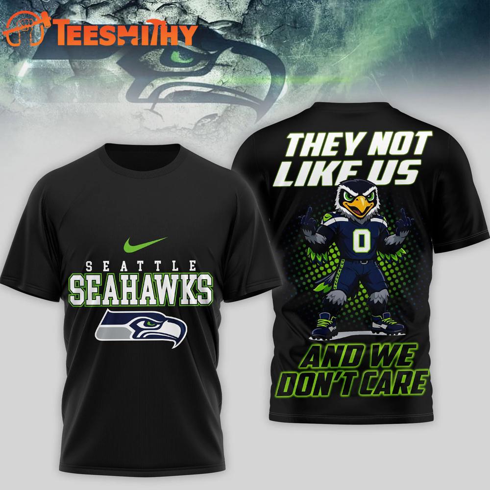 Seattle Seahawks They Not Like US NFL 2026 Super Bowl Black T Shirt
