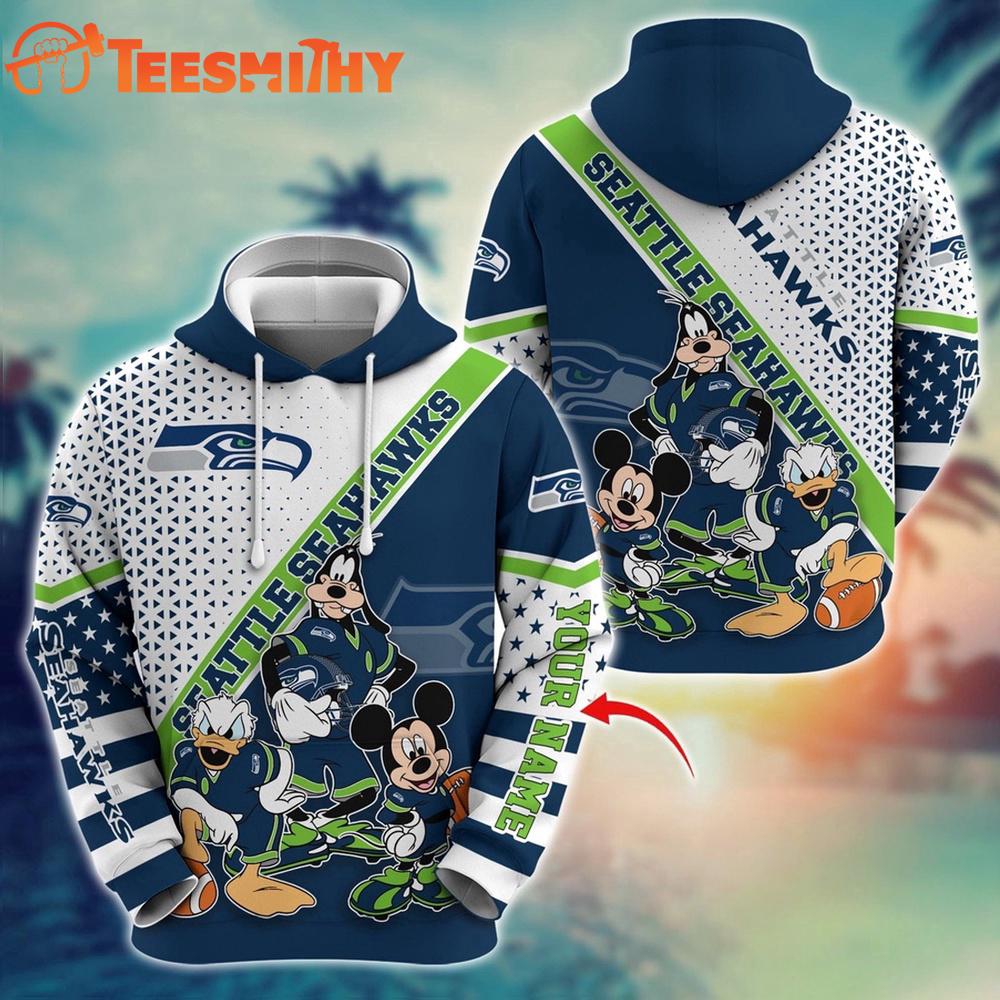 Seattle Seahawks x Mickey Edition Custom Hoodie Shirt