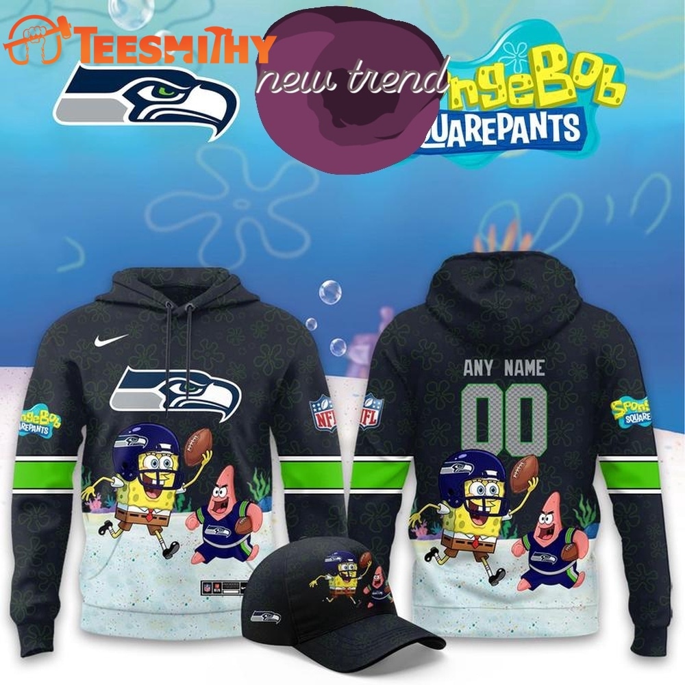 Seattle Seahawks x SpongeBob Limited Edition Personalized Hoodie