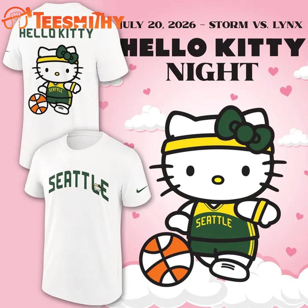 Seattle Storm x Hello Kitty 2026 White T Shirt
