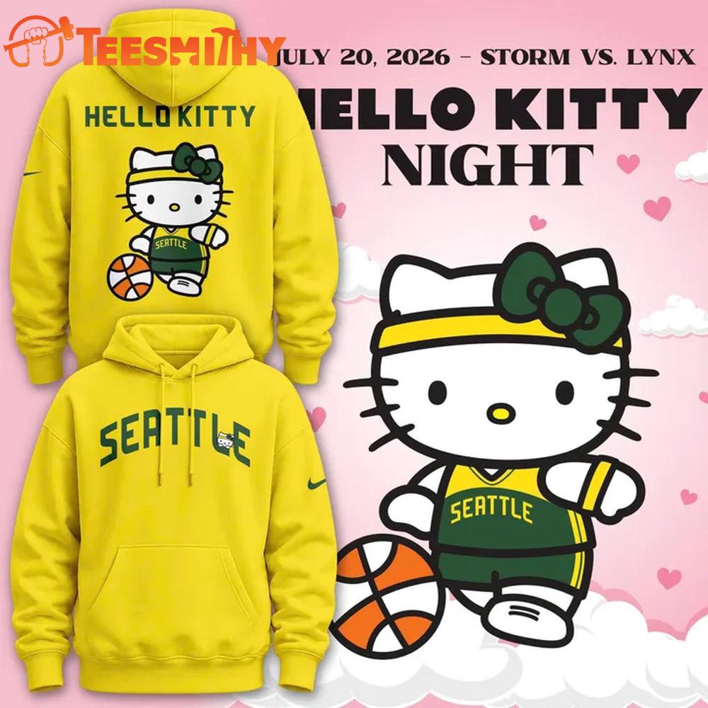 Seattle Storm x Hello Kitty 2026 Yellow Hoodie