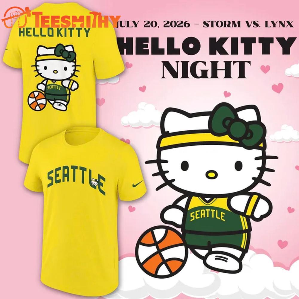 Seattle Storm x Hello Kitty 2026 Yellow T Shirt