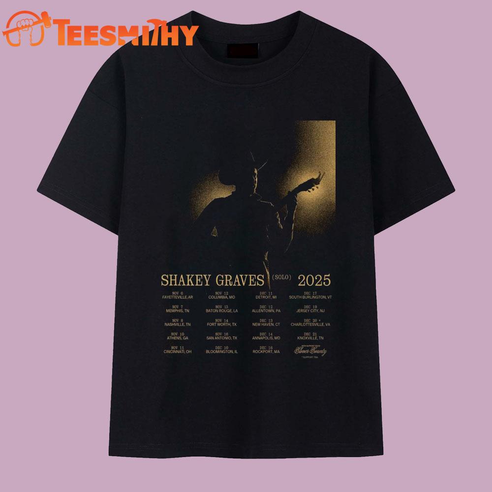 Shakey Graves Tour Solo 2025 T Shirt Shakey Graves Tour Solo 2025 T Shirt