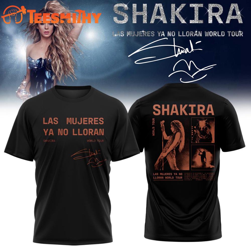 Shakira Las Mujeres Ya No Lloran World Tour 2026 Black 3D Shirt