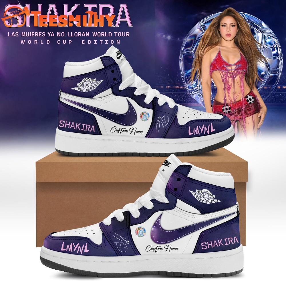 Shakira Las Mujeres Ya No Lloran World Tour 2026 World Cup Signature Blue Air Jordan 1 Hightop Shoes