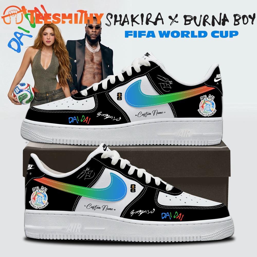 SHAKIRA X Burna Boy FIFA WORLD CUP 2026 Signature Black Air Force 1 Shoes Sneaker