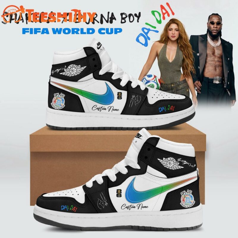SHAKIRA X Burna Boy FIFA WORLD CUP 2026 Signature Black Air Jordan 1 Hightop Shoes