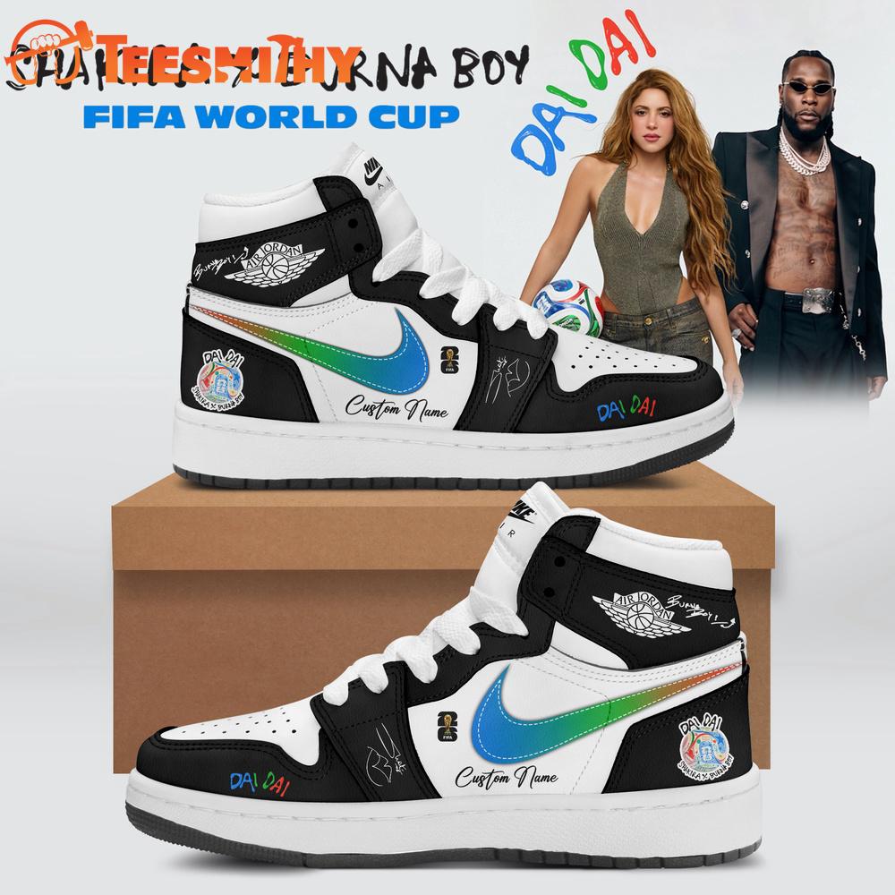 SHAKIRA X Burna Boy FIFA WORLD CUP 2026 Signature Black Air Jordan 1 Hightop Shoes