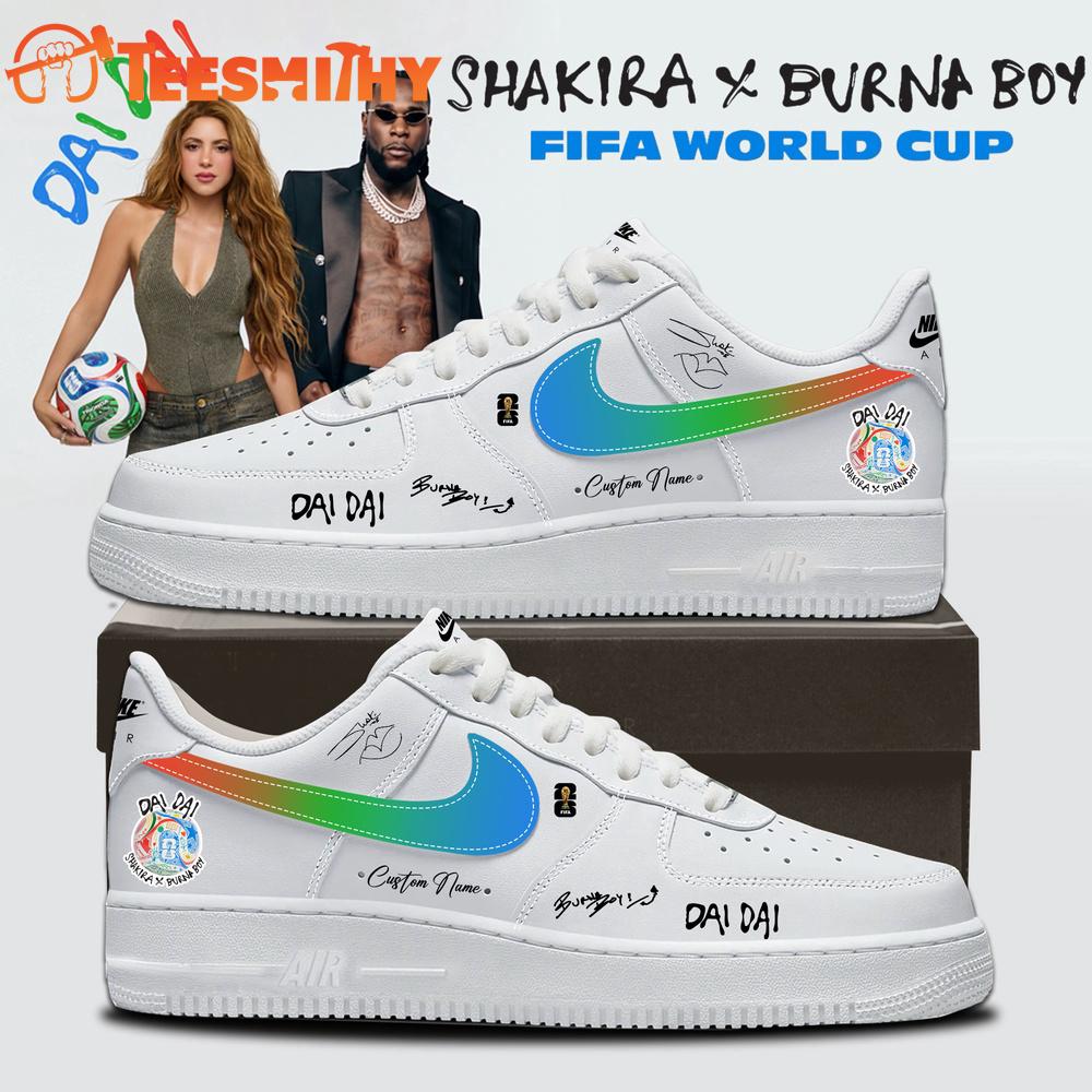 SHAKIRA X Burna Boy FIFA WORLD CUP 2026 Signature White Air Force 1 Shoes Sneaker