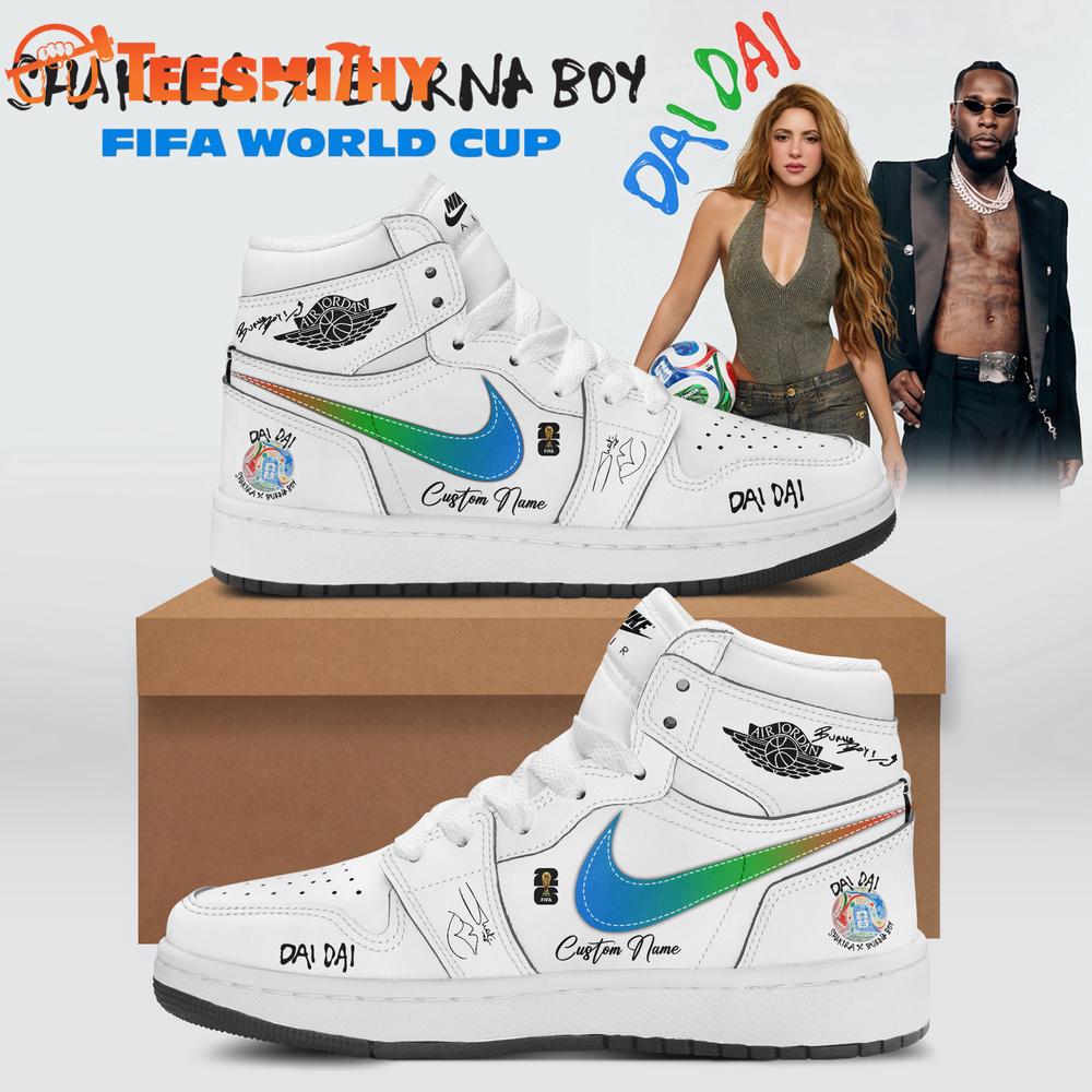 SHAKIRA X Burna Boy FIFA WORLD CUP 2026 Signature White Air Jordan 1 Hightop Shoes