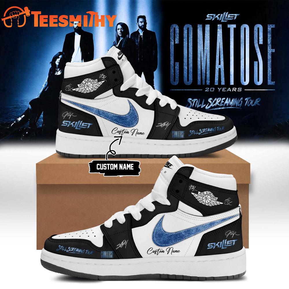 Skillet Comatose 20 Years Still Screaming Tour Signature Black Air Jordan 1 Shoes