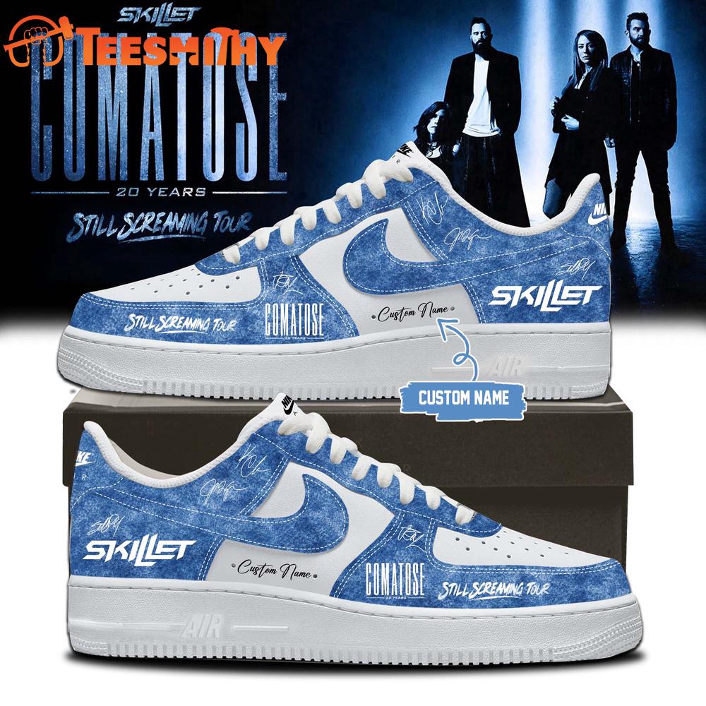 Skillet Comatose 20 Years Still Screaming Tour Signature Blue Air Force 1 Shoes