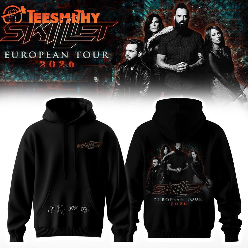 SKILLET EUROPEAN TOUR 2026 Signature All Over Print Hoodie Shirt
