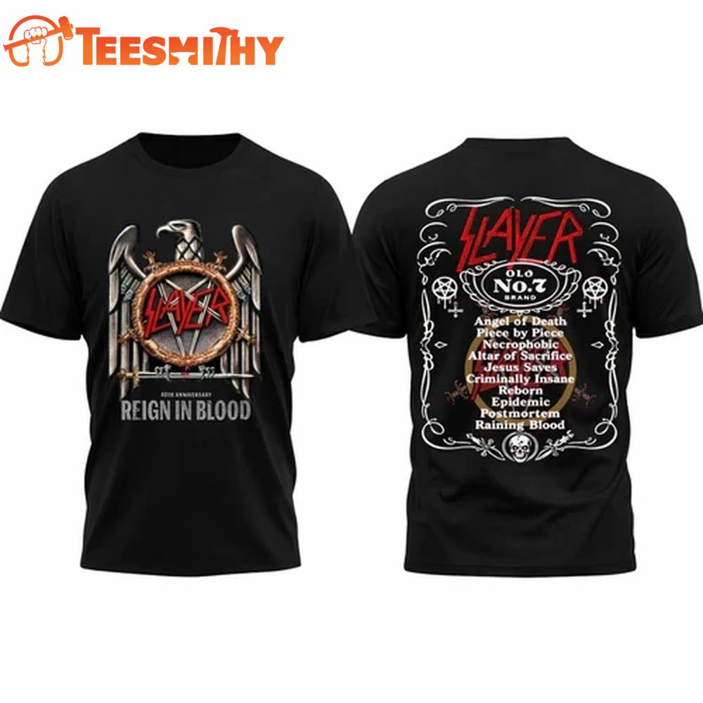 Slayer Reign in Blood 2026 New Design T Shirt