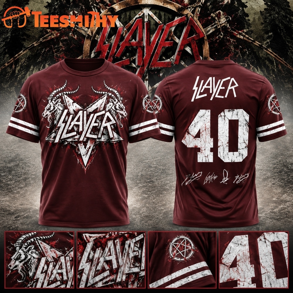 Slayer Reign in Blood 40th Anniversary 2026 Signed Red 3D Shirt