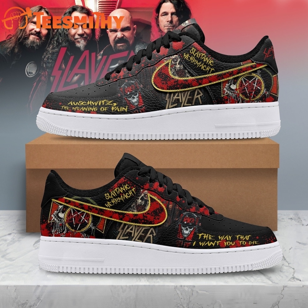 Slayer Slaytanic Wehrmacht Heavy Metal Graphic Air Force 1 Shoes