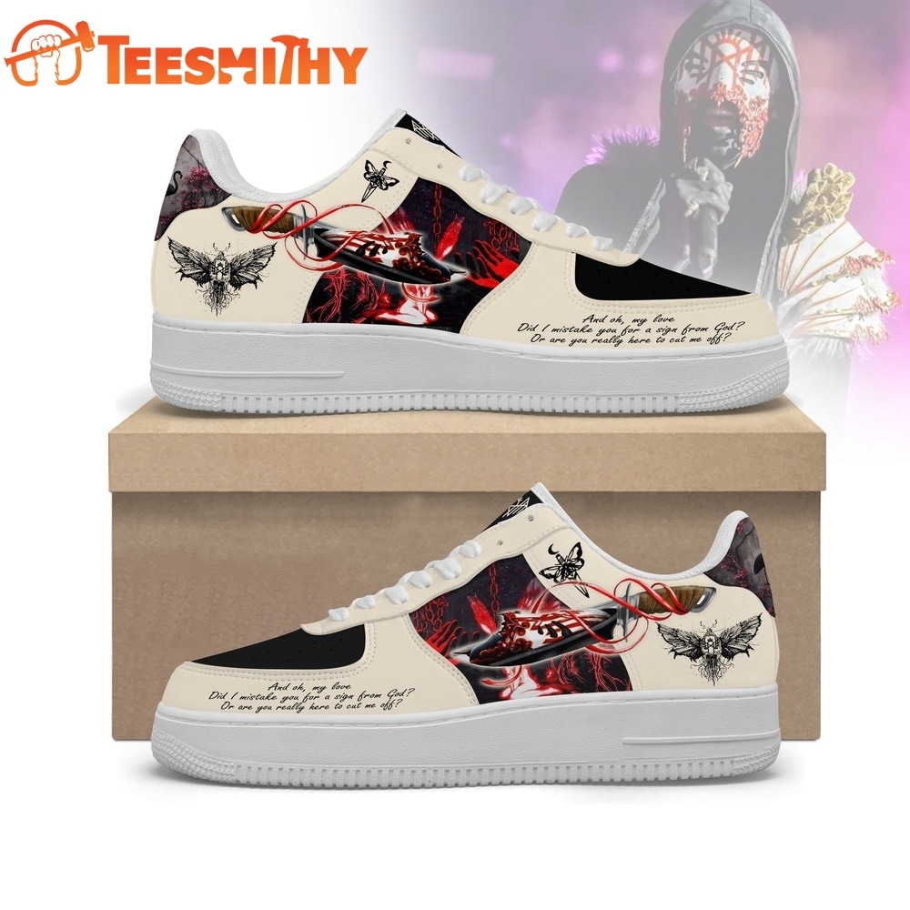 Sleep Token Album Artwork Cream & Red Graphic Air Force 1 Shoes