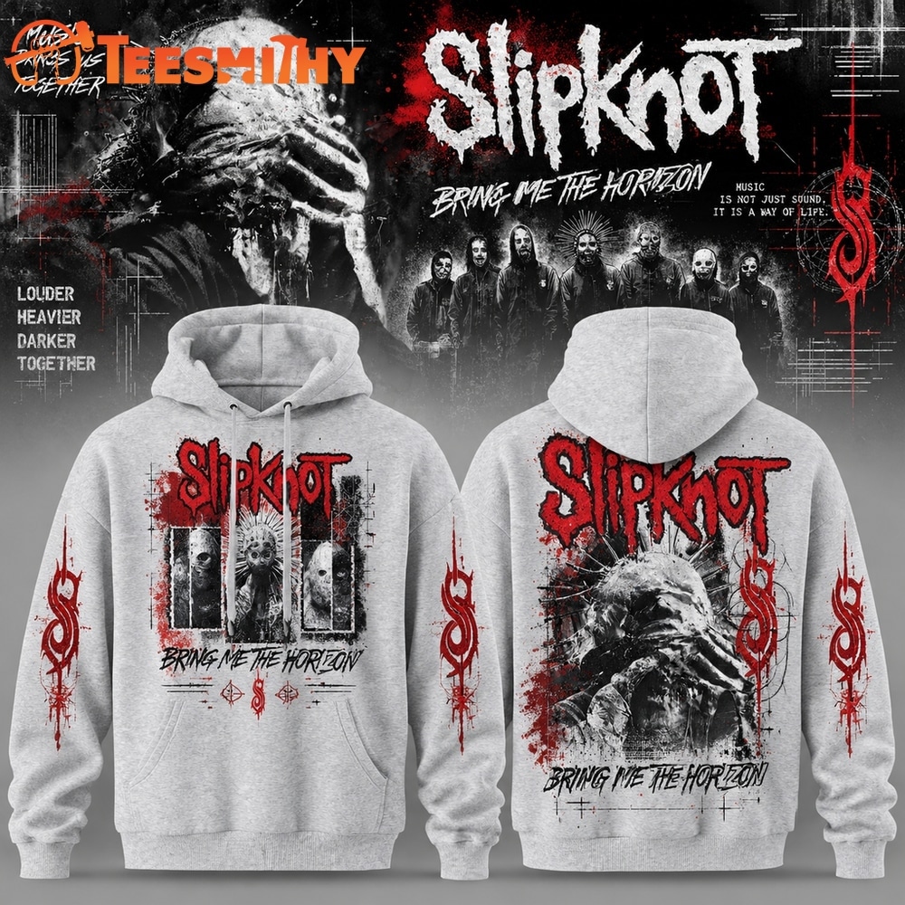 Slipknot Stadium Tour 2027 Born From Chaos Limited Edition Grey Hoodie