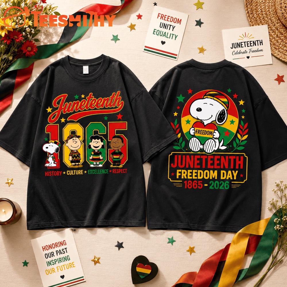 Snoopy 1865-2026 Juneteenth Freedom Day 3D Shirt