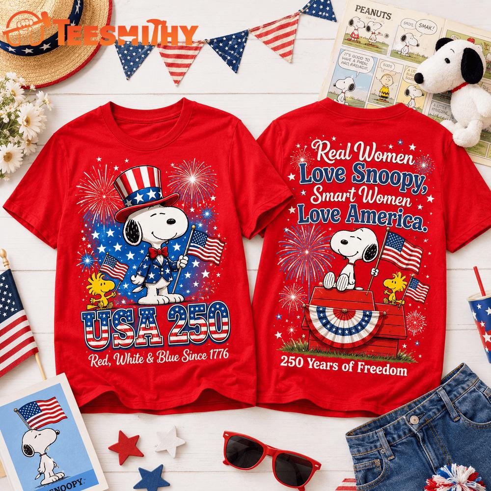 Snoopy America 250 Years Of Freedom Red 3D Shirt