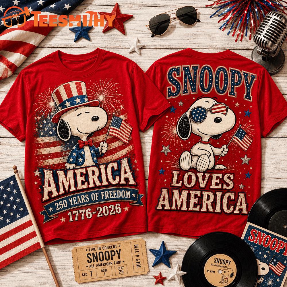 Snoopy America 250 Years of Freedom Tribute T Shirt