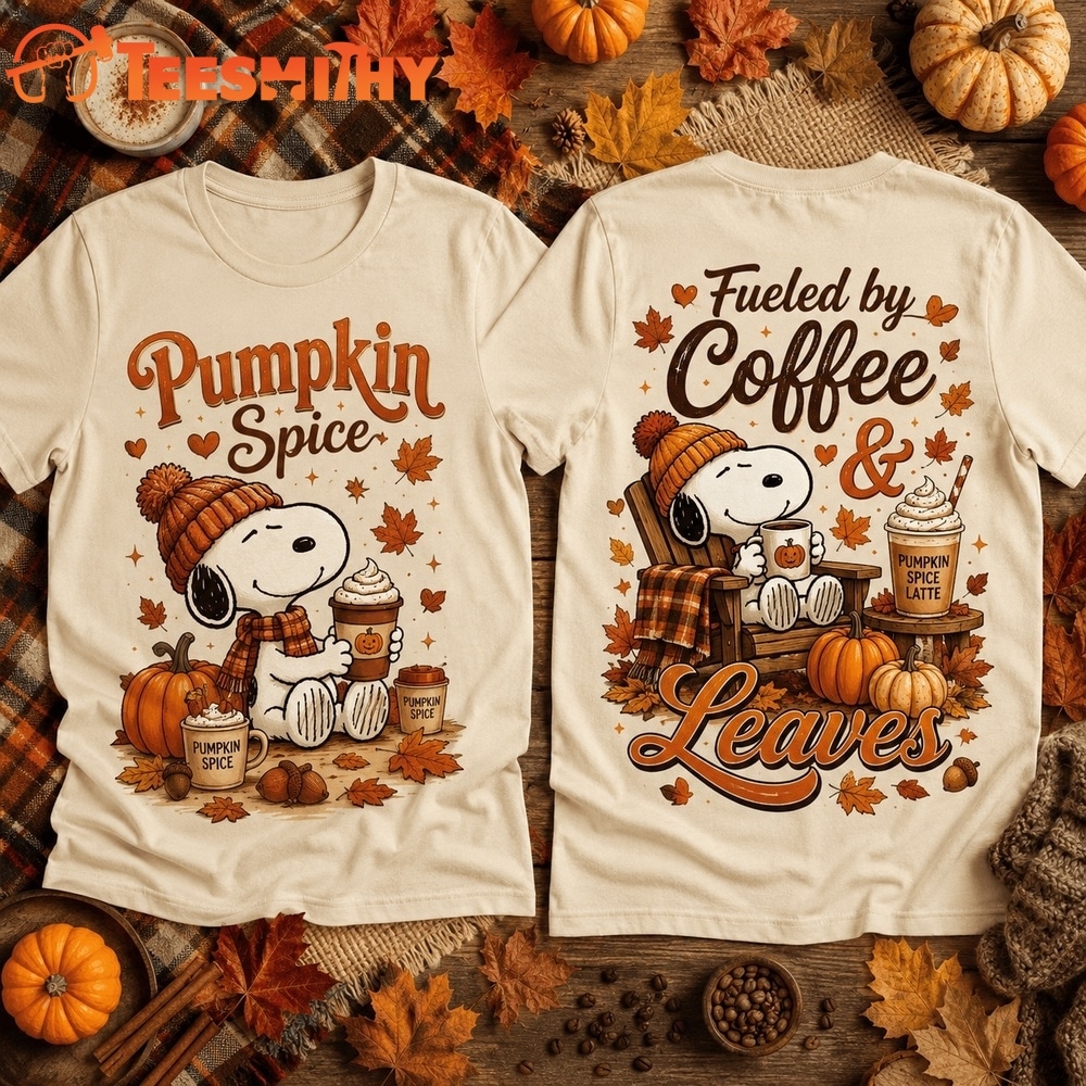 Snoopy Autumn Pumpkin Spice Fall Coffee 3D Shirt