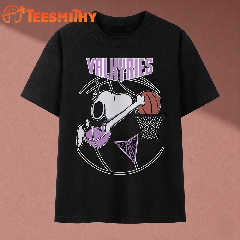 Snoopy Dunking Basketball Golden State Valkyries WNBA T Shirt