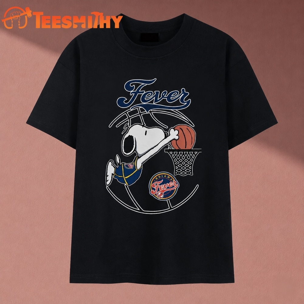 Snoopy Dunking Basketball Indiana Fever WNBA T Shirt