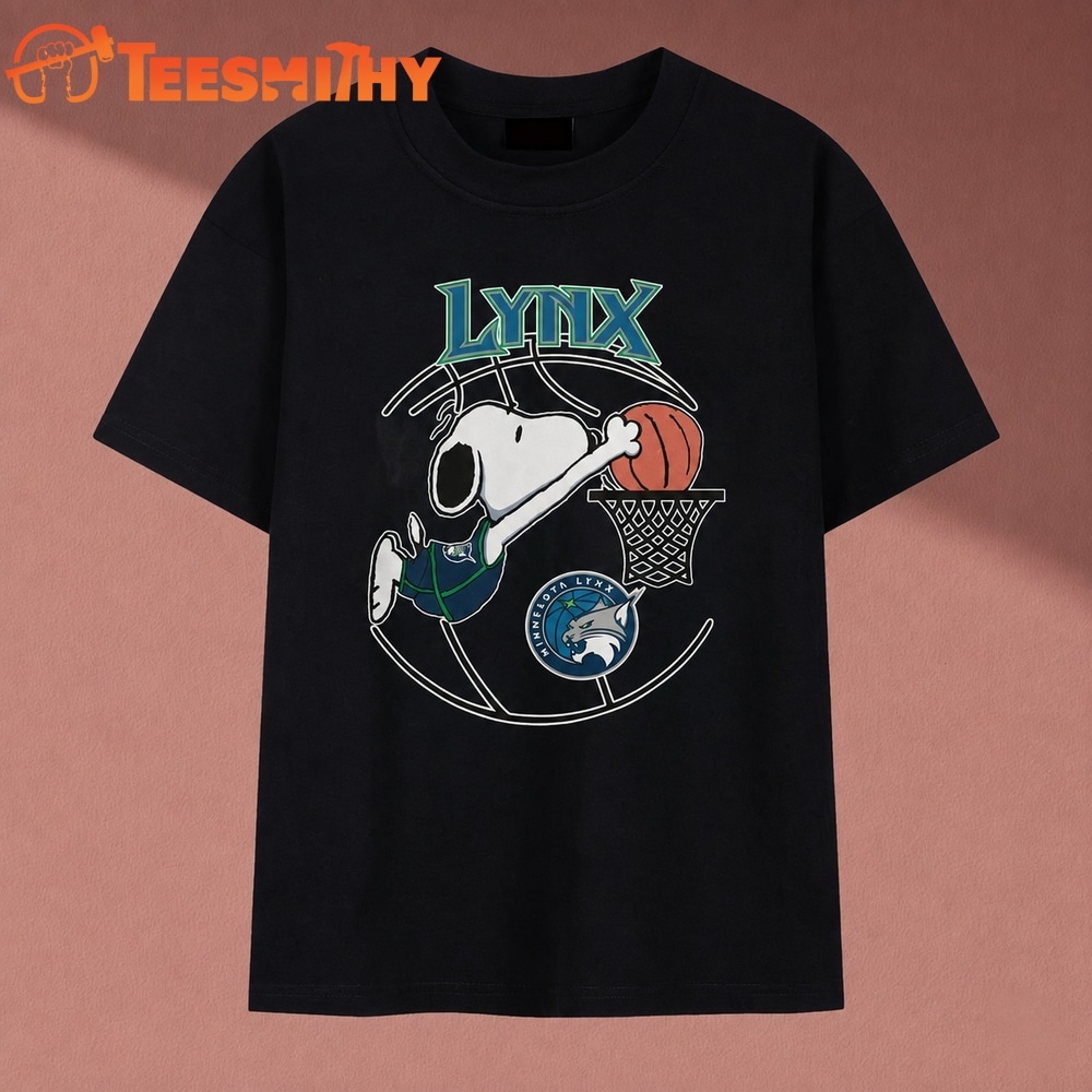 Snoopy Dunking Basketball Minnesota Lynx WNBA T Shirt