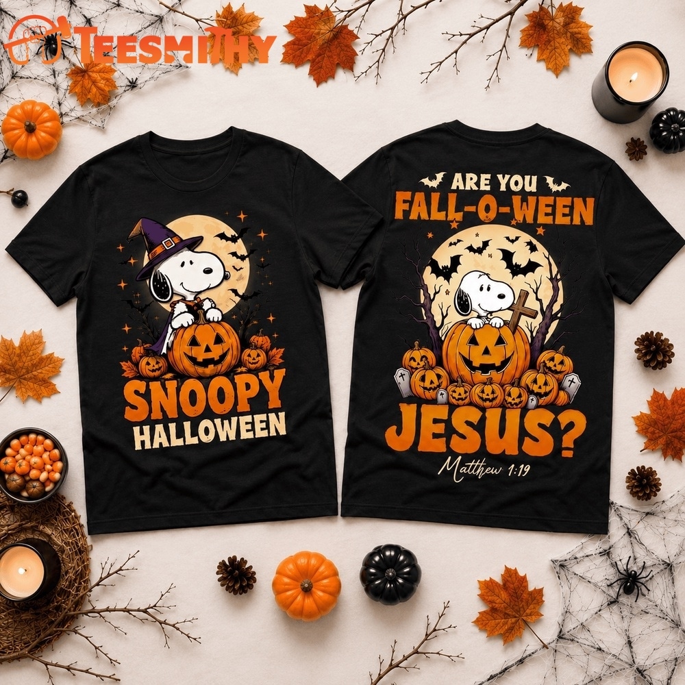 Snoopy Fall O Ween Jesus Halloween Two Sided T Shirt