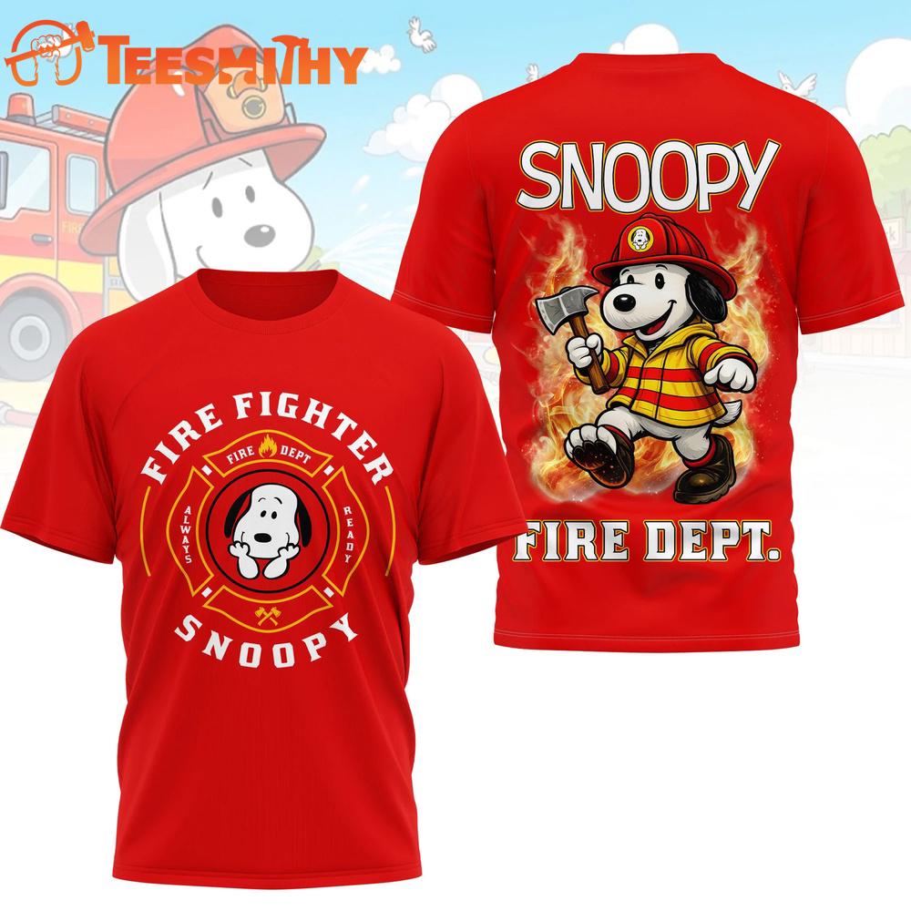 Snoopy Fire Dept Red T Shirt