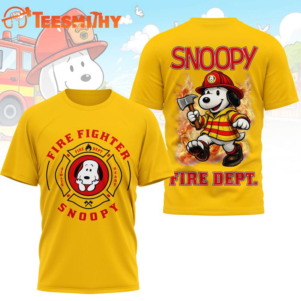Snoopy Fire Dept Yellow T Shirt