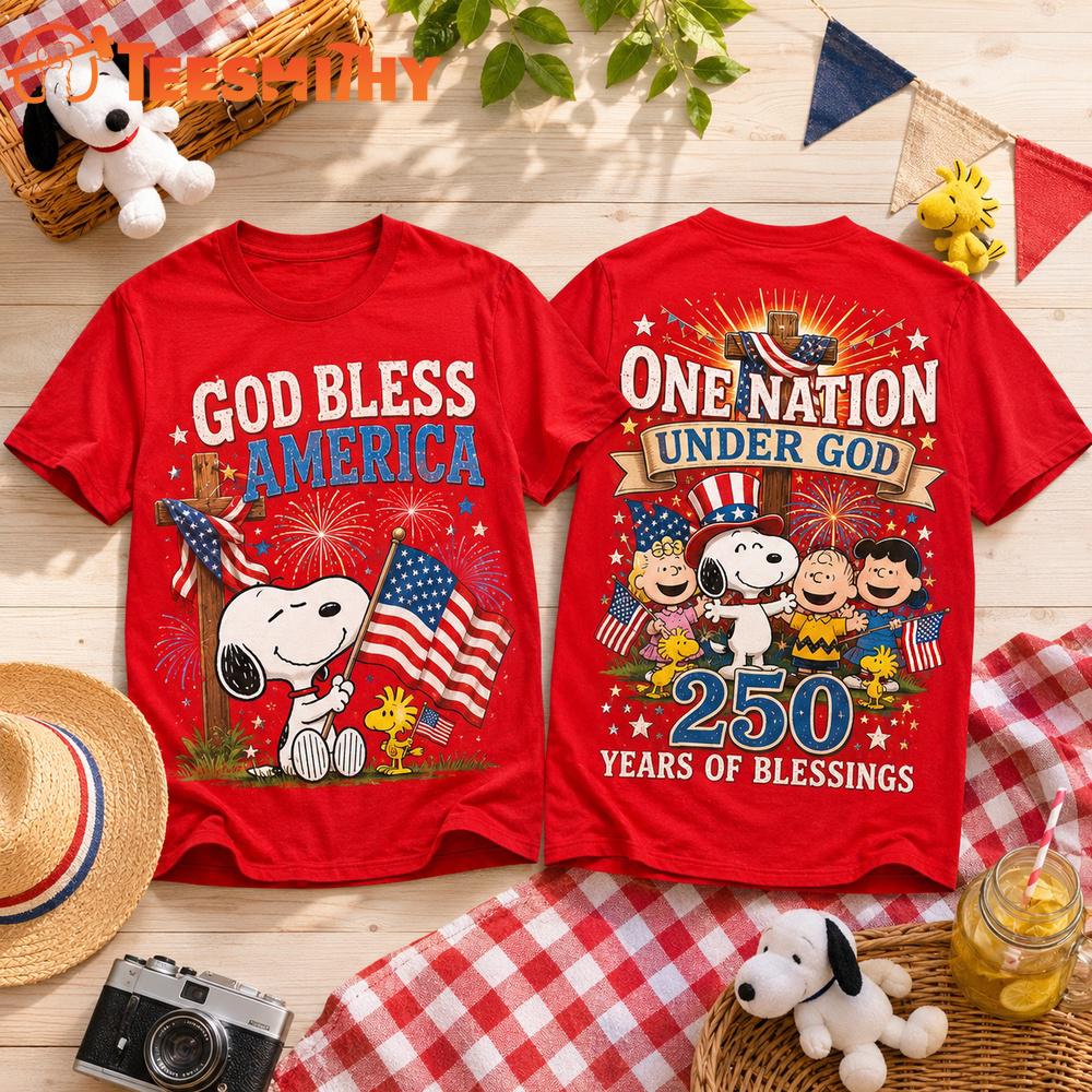 Snoopy God Bless America 3D T Shirt