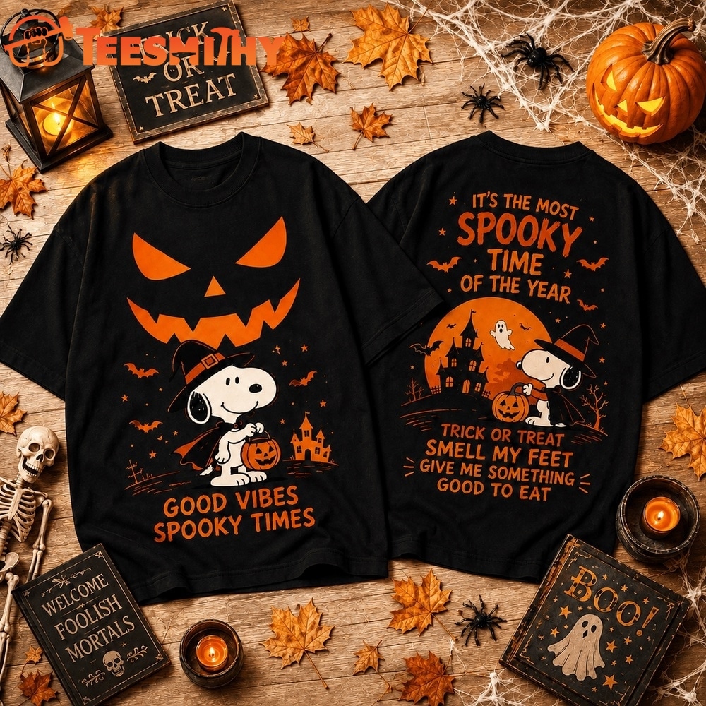 Snoopy Good Vibes Spooky Times Halloween T Shirt