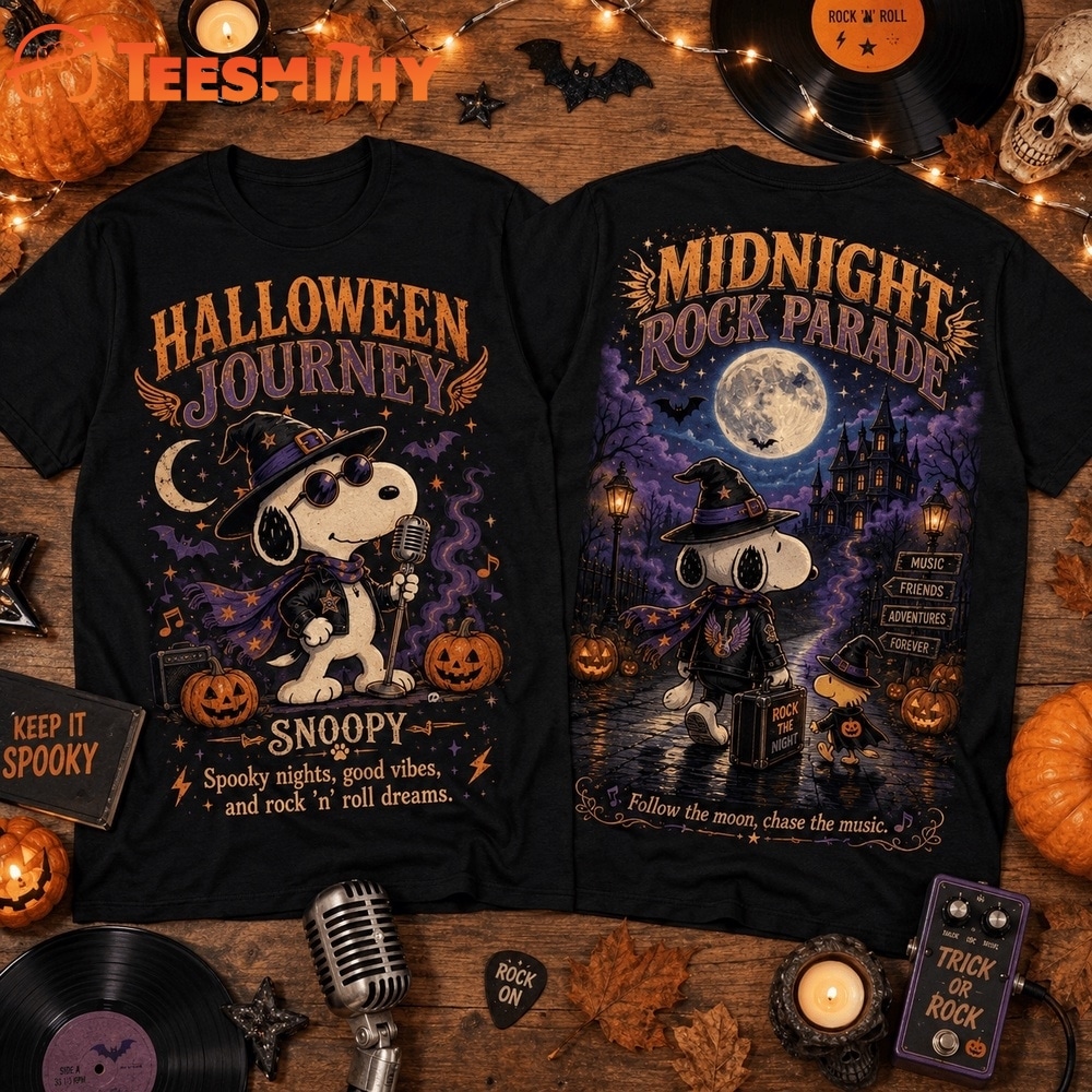 Snoopy Halloween Journey Midnight Rock Parade 3D Shirt